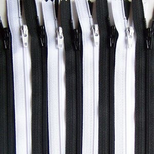 Verkauf Großhandel YKK Reißverschluss 12-Zoll-schwarz und weiß-Bundle (50) Stück - Bulk Reißverschlüsse