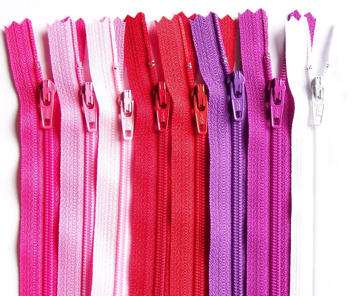 YKK Zipper 6 Inch Sampler Pack Valentine Mix cherry red bubble gum pi…