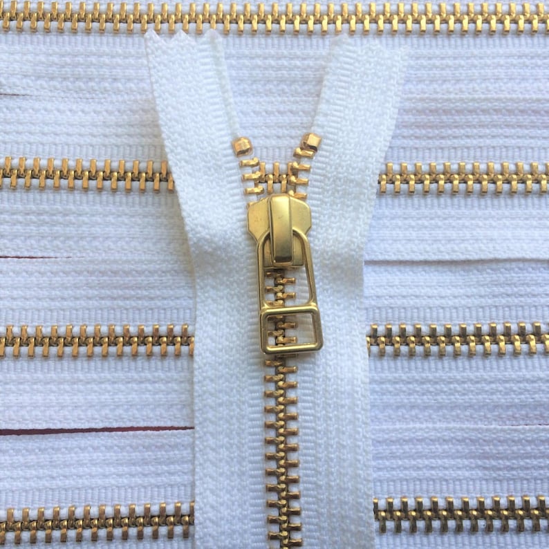 YKK Metal Zippers With Gold brass Finish and DHR Wire Style Etsy