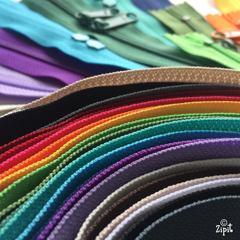 One 4.5mm YKK Zipper with Double Pull- Head to Head Sliders-Available in 30,36 and 40 Inch- Your choice of Color- image 5