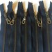 YKK Metal Teeth Zippers- Antique Brass Donut Pull Color 580 Black- 5 Pieces- Available in 4,5,6,7,8, 9,10, 11,12,14,16, and 18 inch 