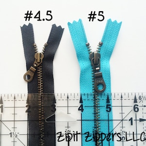 New Bloom 9pc Sampler Set Metal Teeth Zippers YKK Antique Brass Donut Pull 4.5s Available in 6,8, and 18 inches image 9