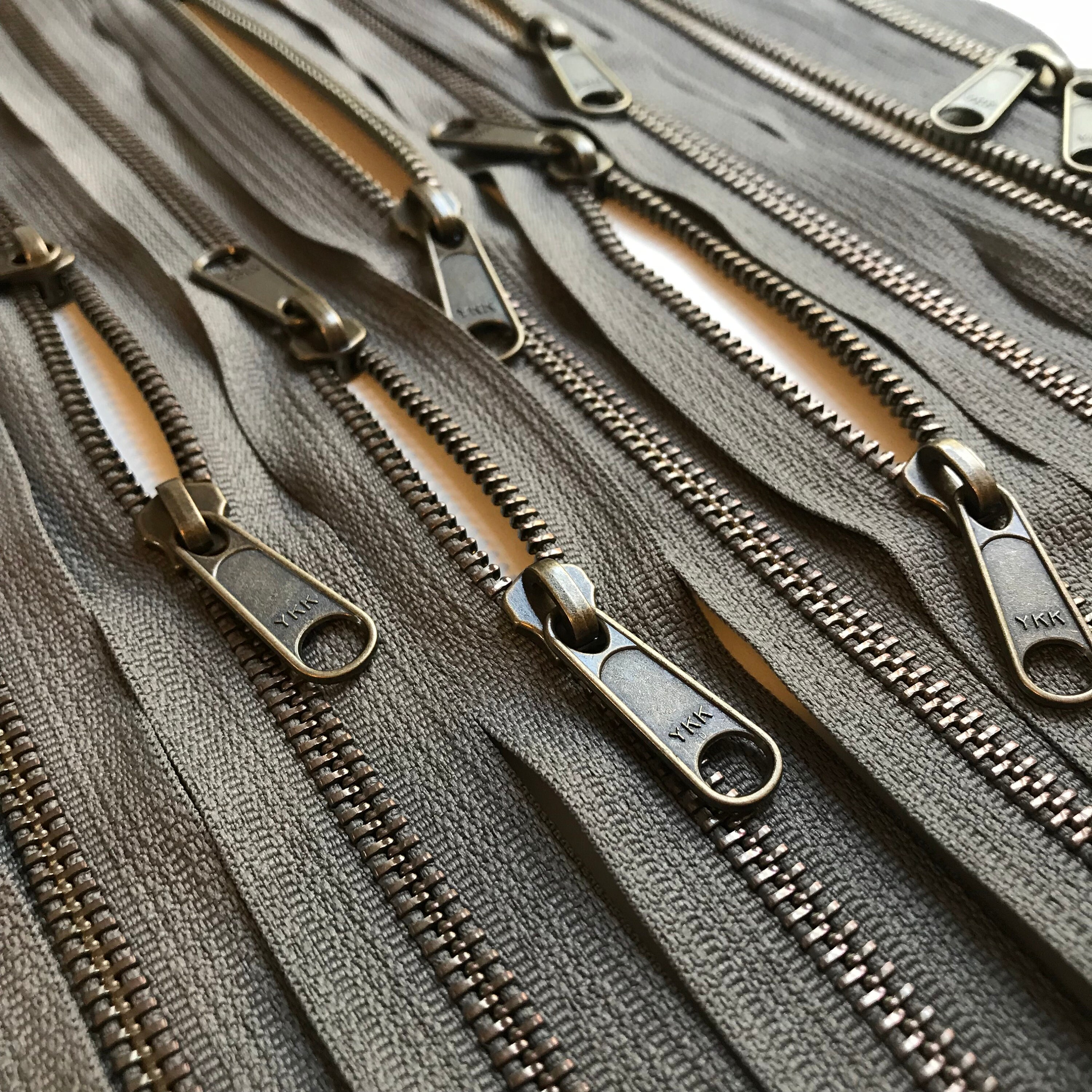 One - YKK Metal Zipper With Two Long Pull Head to Head
