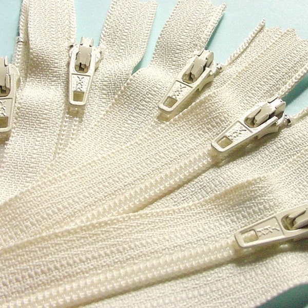 YKK All Purpose 3mm Coil Zippers- 10pcs- Vanilla 121