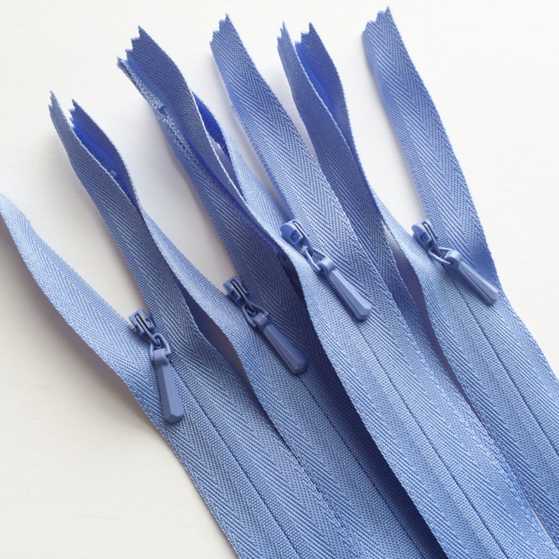 INVISIBLE Zippers YKK Color 248 Periwinkle 5 Pieces Currently available in 9, 18 or 22 Inch image 4