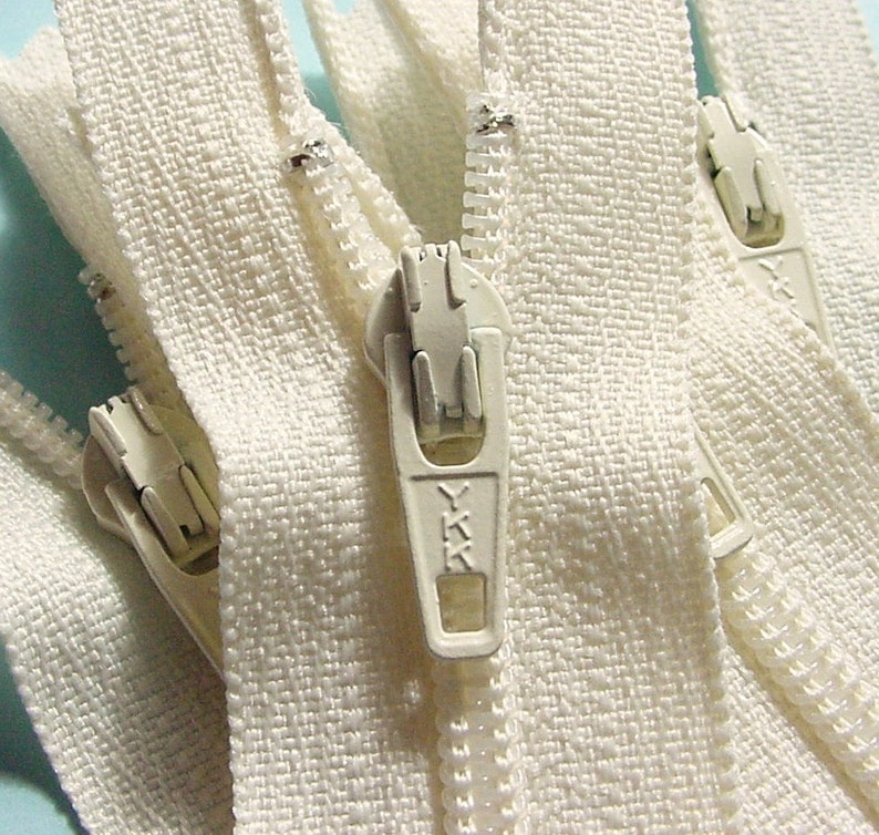 Ten Vanilla 7 Inch Zippers YKK Color 121 image 2