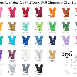 24 Inch 4.5 Ykk Purse Zippers with a Long Handbag Pulls Mix and Match Your Choice of 10 Zippers image 1