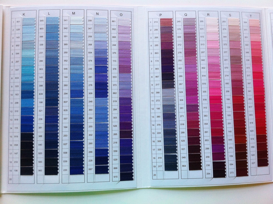 YKK Color Card Etsy