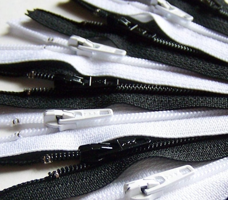 SALE Wholesale 100 YKK Zippers black and White Bundle Etsy