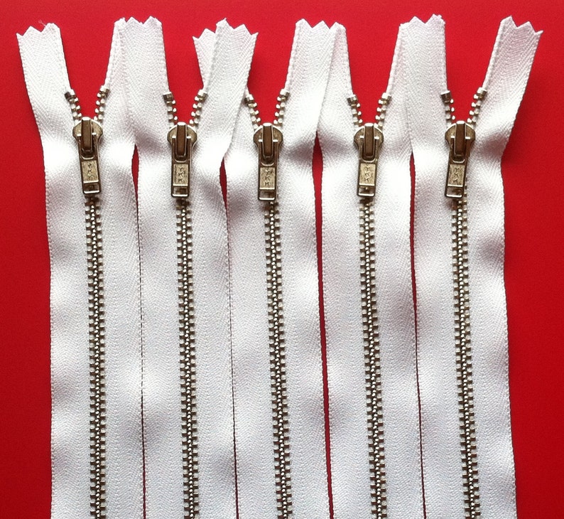 Metal Zippers Closed Bottom Ykk Nickel Teeth Zips 5 Pieces Etsy