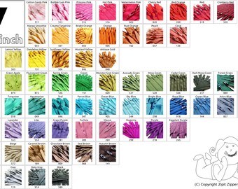 5pc 7 Inch 3mm YKK Coil Zippers - Mix and Match from 65 Colors