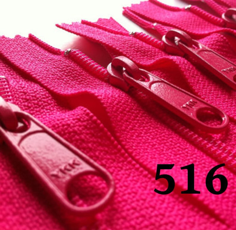 100 Zippers Ykk 4.5mm Purse Zippers with Long Handbag Pulls Your Choice of Colors available in 9, 12, 14, 16, 18 or 24 inches image 7