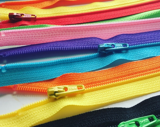 YKK Separating Zipper Sampler Set 3mm Lightweight Zippers 10pcs Rainbow