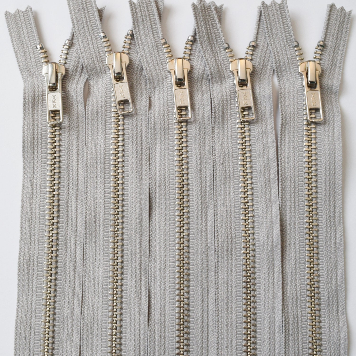 YKK ZippersSilver Nickel Teeth Standard Pull Metal Zippers Etsy