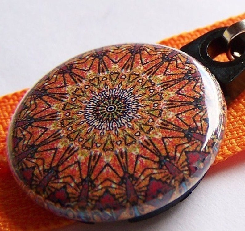 Kaleidoscope Zipper Pulls 3 piece Autumn Sunset Pack image 4