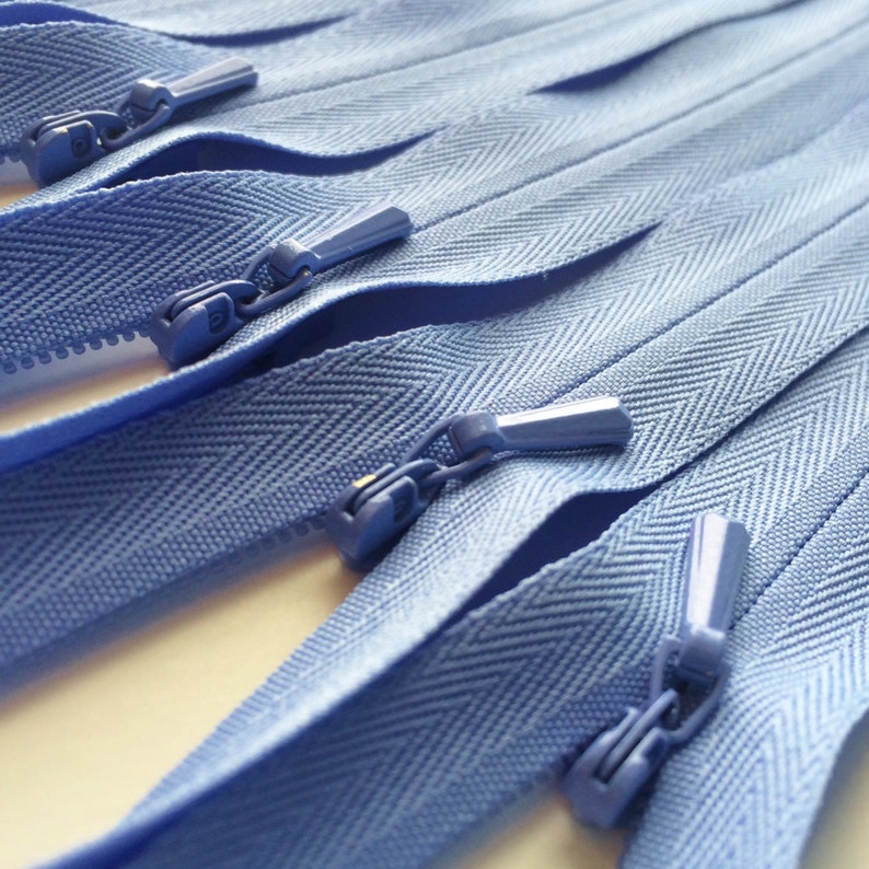 INVISIBLE Zippers YKK Color 248 Periwinkle 5 Pieces Currently available in 9, 18 or 22 Inch image 5