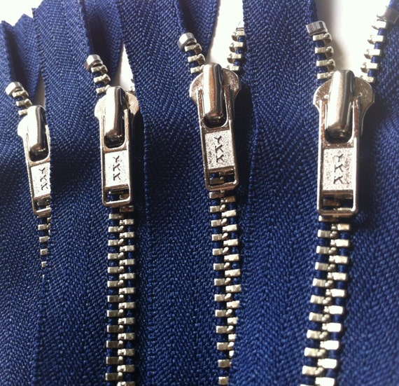 Items similar to Metal Zippers 20 inch closed bottom ykk nickel teeth