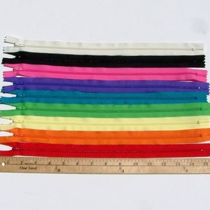 25 Assorted 14 Inch YKK All Purpose Coil Zippers Variety Pack image 4