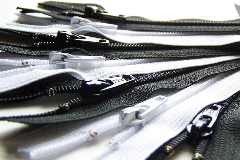 YKK Zipper 6 Inch Black and White Bundle 10 pcs