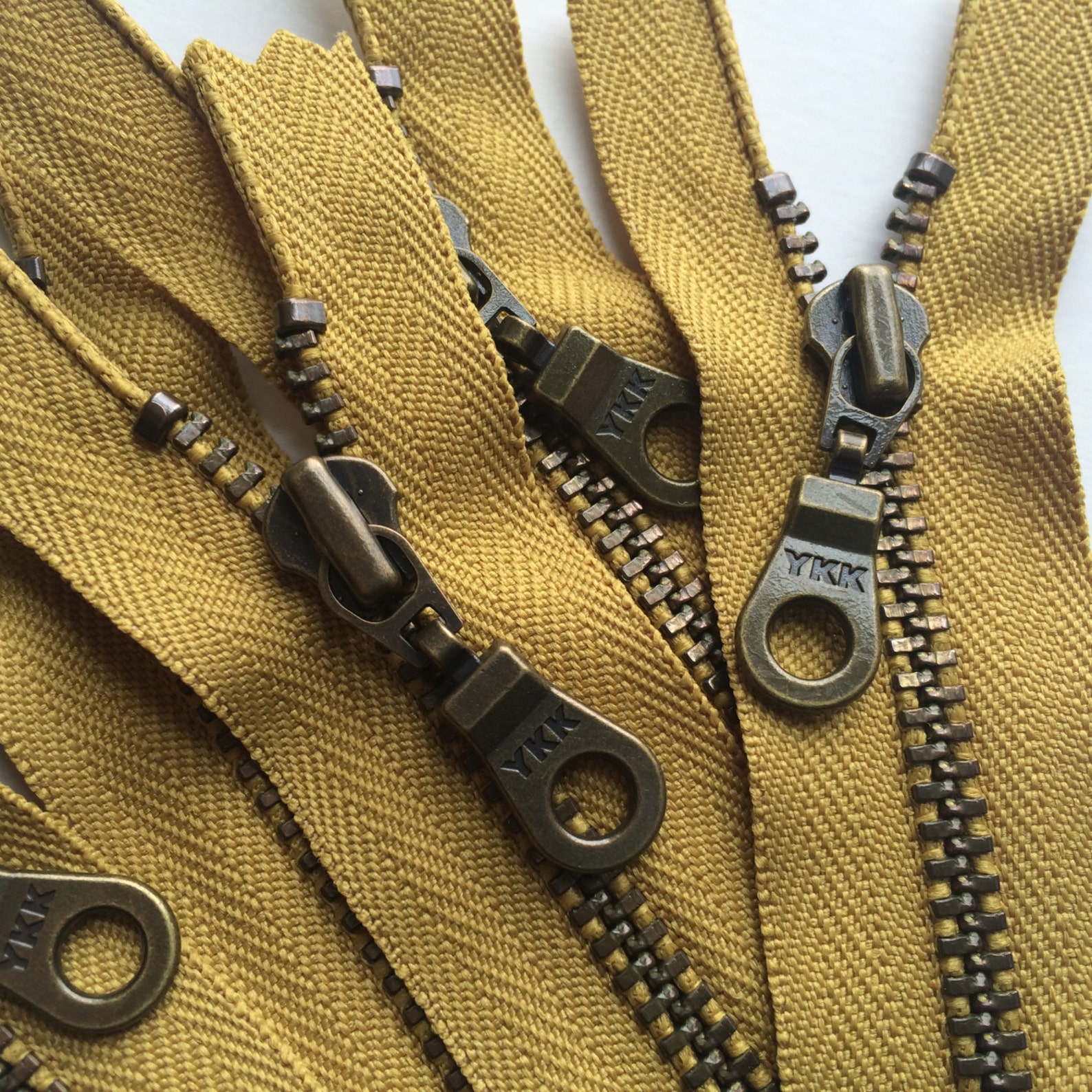 Metal Teeth Zippers YKK Antique Brass Donut Pull 4.5s 5 Pc Etsy