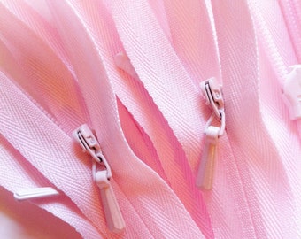 INVISIBLE Zippers - YKK Color 511 Cotton Candy Pink- 10 Pieces- Available in 9, 18, and 22 inches