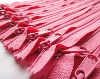 YKK Zippers- Long Handbag Pull Purse Zippers Color 515 Princess Pink (5) Pieces- Available in 7,8,9,10,12,14,16,18 and 24 inches
