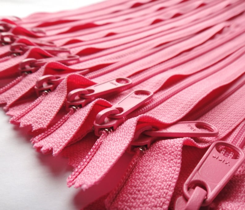 YKK Zippers Long Handbag Pull Purse Zippers Color 515 Princess Pink 5 Pieces Available in 7,8,9,10,12,14,16,18 and 24 inches image 1