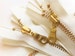 YKK Metal Teeth Zippers- Off White Ivory Brass with Donut Pull- 5 Pcs Color 502- Available in 4,5,6,7,8,9,10,12,14,16, 18, 20,22 or 30 Inch 
