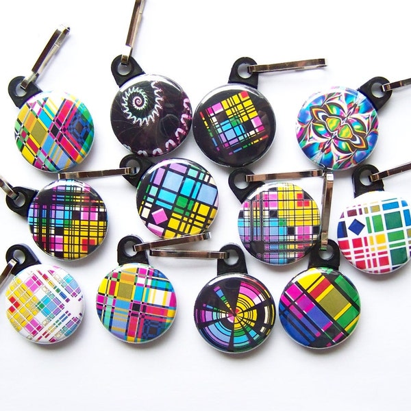 Zipper Pulls (10) Pieces Geometric Designs