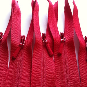 INVISIBLE Zippers - YKK Red 519 - 5 Pieces- 22 Inches - Etsy