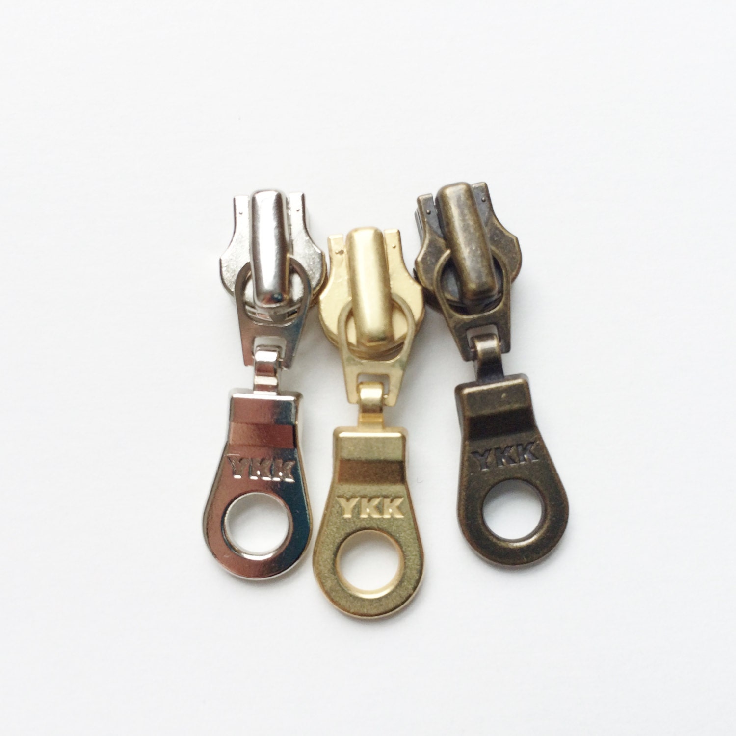  Zipper Repair Kit Solution YKK #5 Zipper Heads - Sliders with  Pulls #5 - YKK Brand Donut Style Pulls - 5pcs with Top and Bottom Stoppers  (Brass)