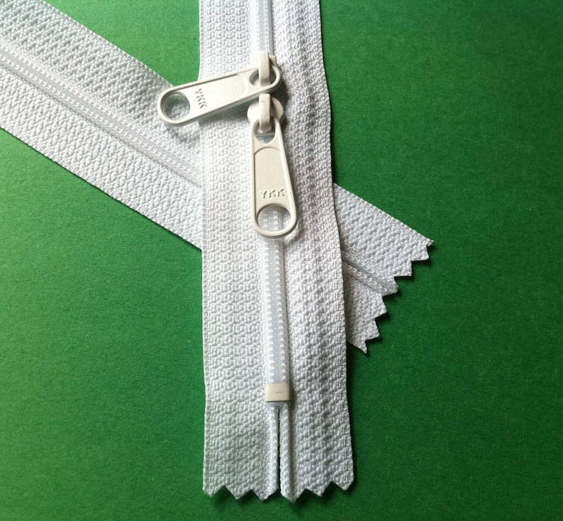 One 4.5mm YKK Zipper with Double Pull Head to Head image 4
