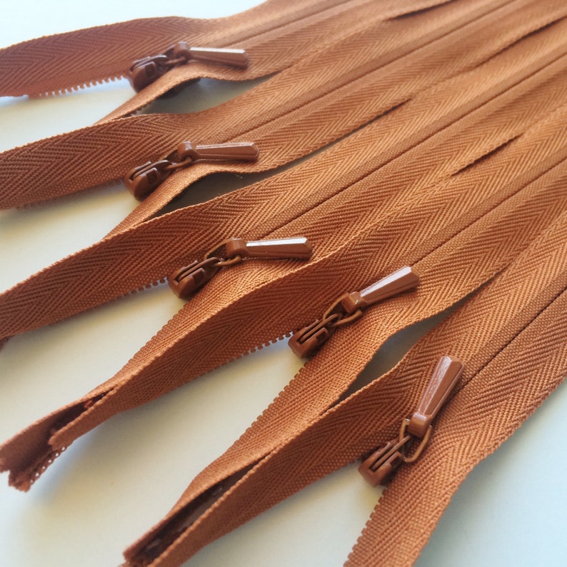 INVISIBLE Zippers YKK Color 102 Rust Orange 5 Pieces Etsy