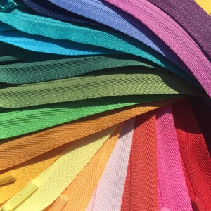 YKK Invisible Zippers- 25 assorted- Mixed lot of colors- brights, lights, darks, and neutrals- Available in 9,14,16,18 and 22 Inches image 3