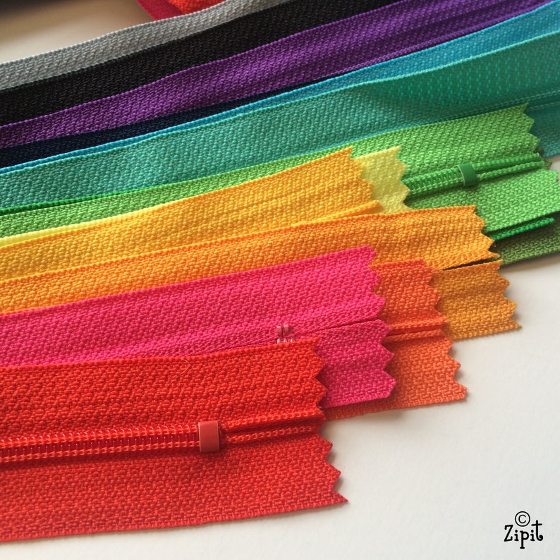 YKK Purse Zippers 4.5mm with a Long Handbag Pulls You choose colors and size 10 Zippers 9,12,14,16,18, or 24 inches image 6