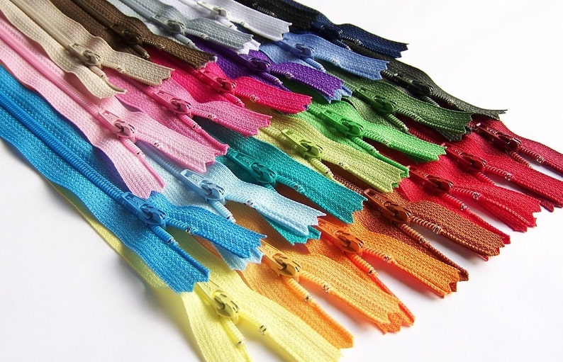 Special Price 25 Assorted YKK All Purpose Zippers Available in 3,4,5,6,7,8,9,10,12,14,16,18 and 22 Inches image 5