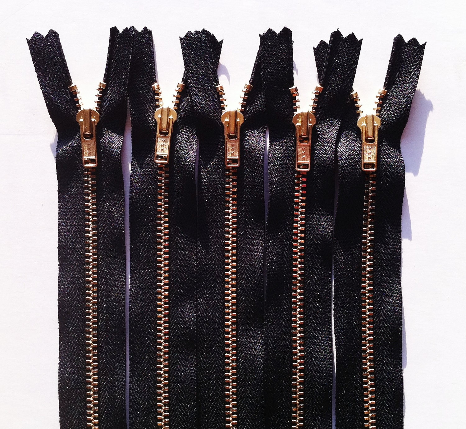 Brass Zippers YKK Metal Teeth Zippers 5 Pieces Black Etsy Australia