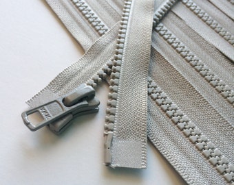 22 pouces séparation Zipper- YKK #5 Vislon Moulé Plastique Sports Zipper- 1 Pièce 576 Castle Grey