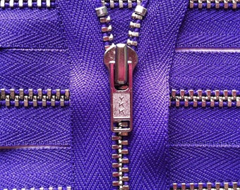SALE - Metal Zippers- YKK closed bottom nickel teeth zips- (5) pieces - Purple 218- Currently available in 6 and 14 Inch