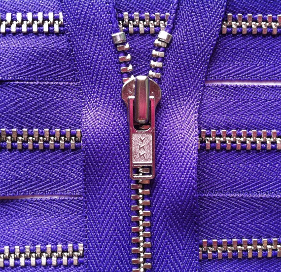 SALE - Metal Zippers- YKK closed bottom nickel teeth zips- (5) pieces - Purple 218- Currently available in 6 and 14 Inch