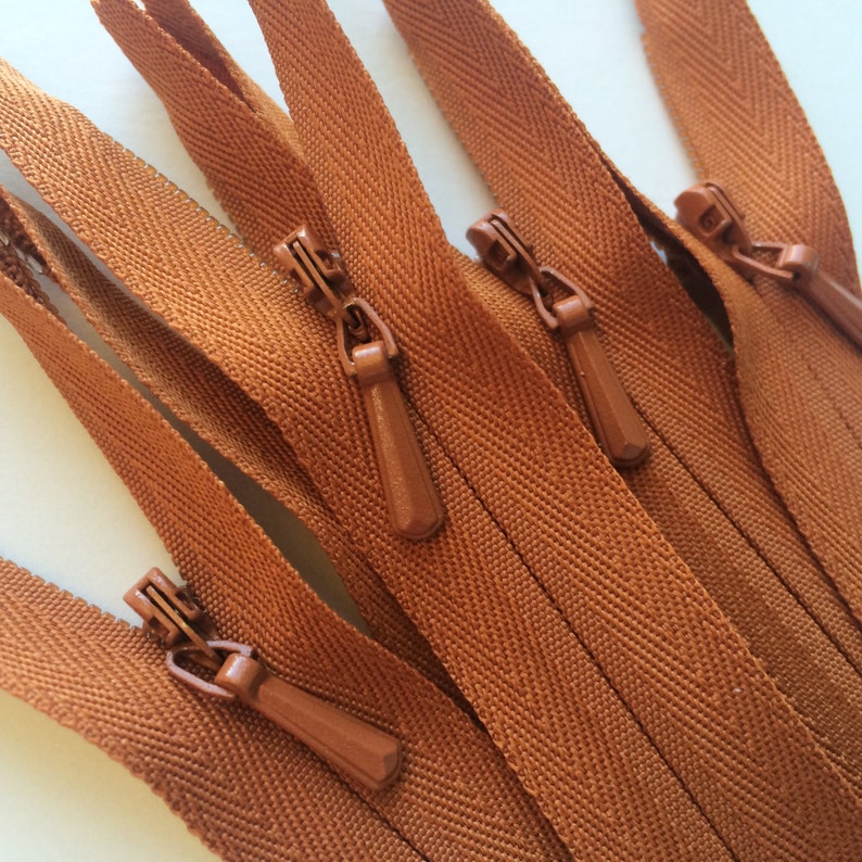 INVISIBLE Zippers YKK Color 102 Rust Orange 5 Pieces Etsy