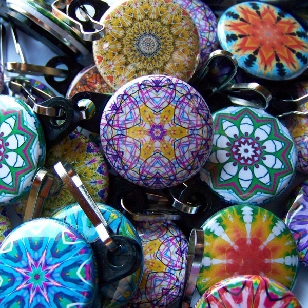 5 Assorted Kaleidoscope Zipper Pulls