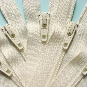 Ten Vanilla 7 Inch Zippers YKK Color 121 image 1