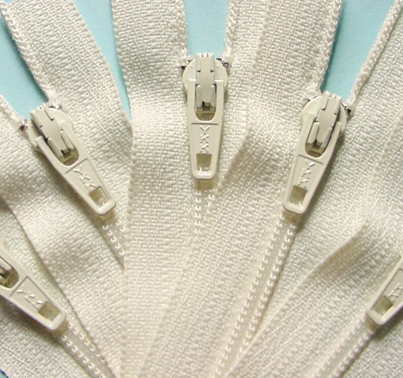 Ten Vanilla 7 Inch Zippers YKK Color 121 image 1