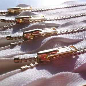 Brass Zippers- YKK metal teeth zips- (5) pieces - White 501- Available in 5,6,7,8,9,12,14,16 and 18 Inch