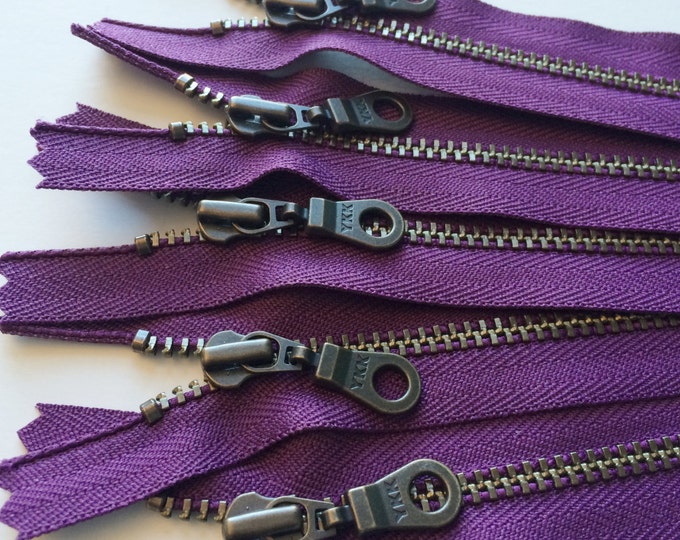 12 Inch Black YKK Metal Zippers – Antique Brass Donut Pulls, No. 5, Closed Bottom, Set Of 12 By Craftbot - View #7