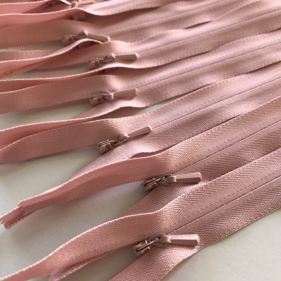 INVISIBLE Zippers- YKK Color 274 Dusty Rose- 5 Pieces- Currently