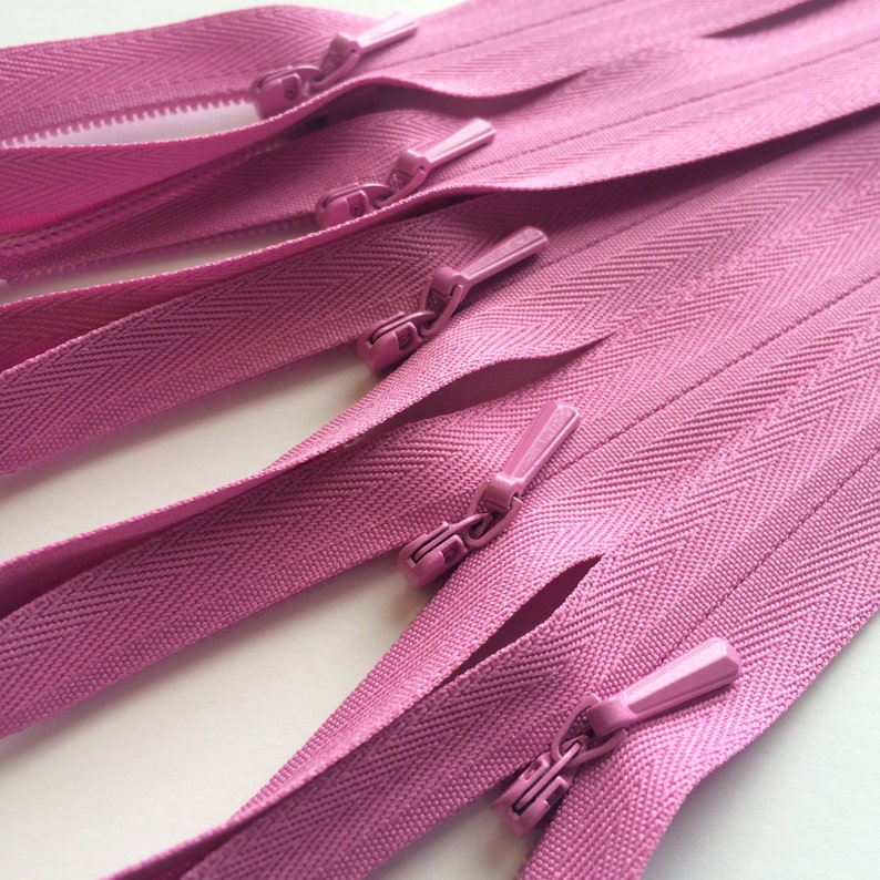 INVISIBLE Zippers YKK Color 289 Fuchsia 5 Pieces Currently Etsy