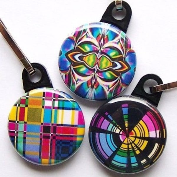 Geometric Zipper Pulls Set of 3