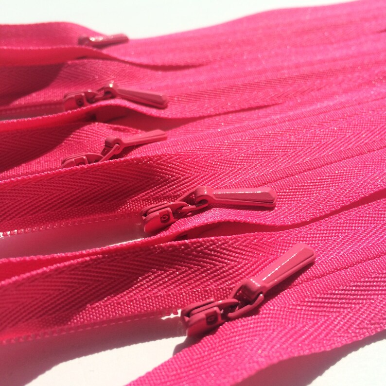 INVISIBLE Zippers YKK Color 516 Hot Pink 5 Pieces Available Etsy